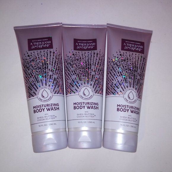 Set of 3 Bath and Body Works Moisturizing Body Wash A Thousand Wishes With Shea - Picture 1 of 7